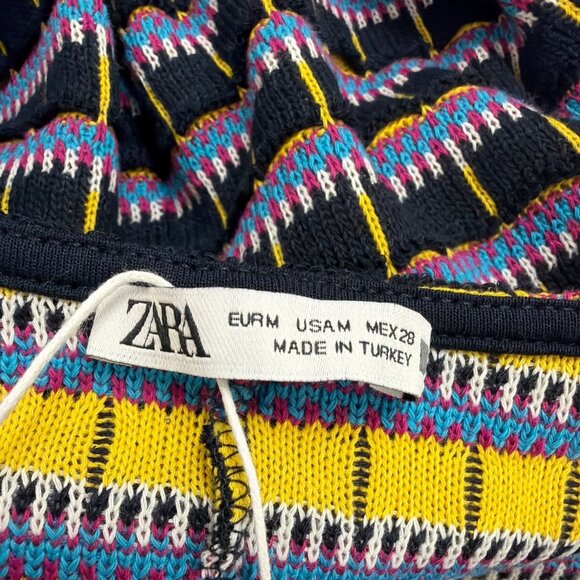 Zara Women's Black/Multi  Striped Romper Sleeveless Stretchy Design Sz M - New - Picture 5 of 10